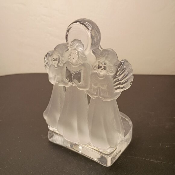 Nybro Swedish Crystal Candle Frosted Glass Angels 5" Christmas Gift Collectable - Picture 10 of 12